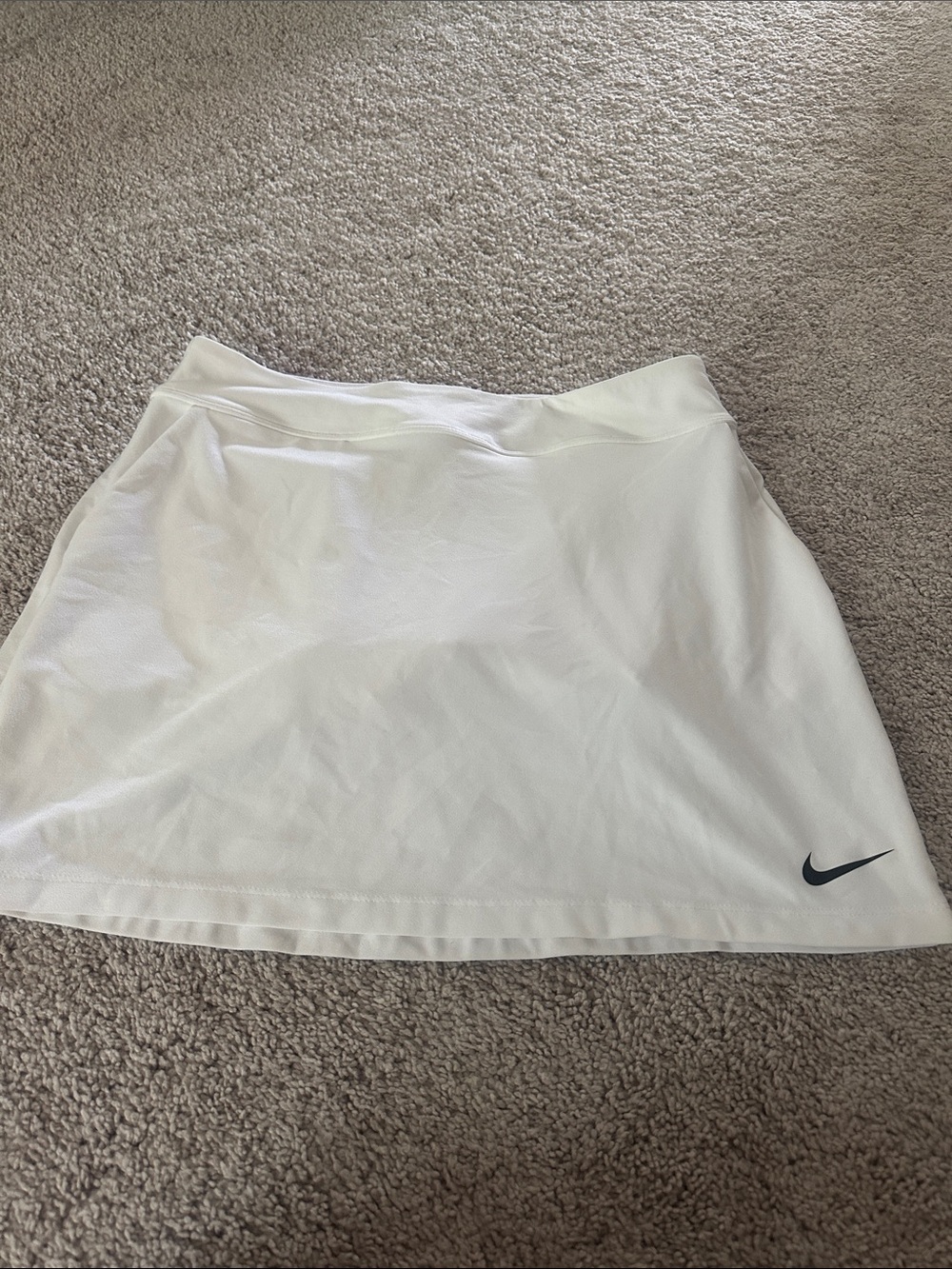 Nike White A-Line Sport Skirt with Black Swoosh
